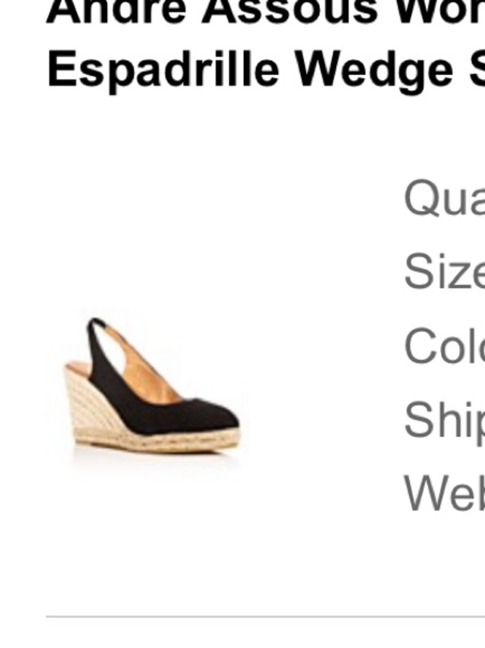 Andre Assous Women’s Raisa Slingback Espadrille Wedge Sandals in black